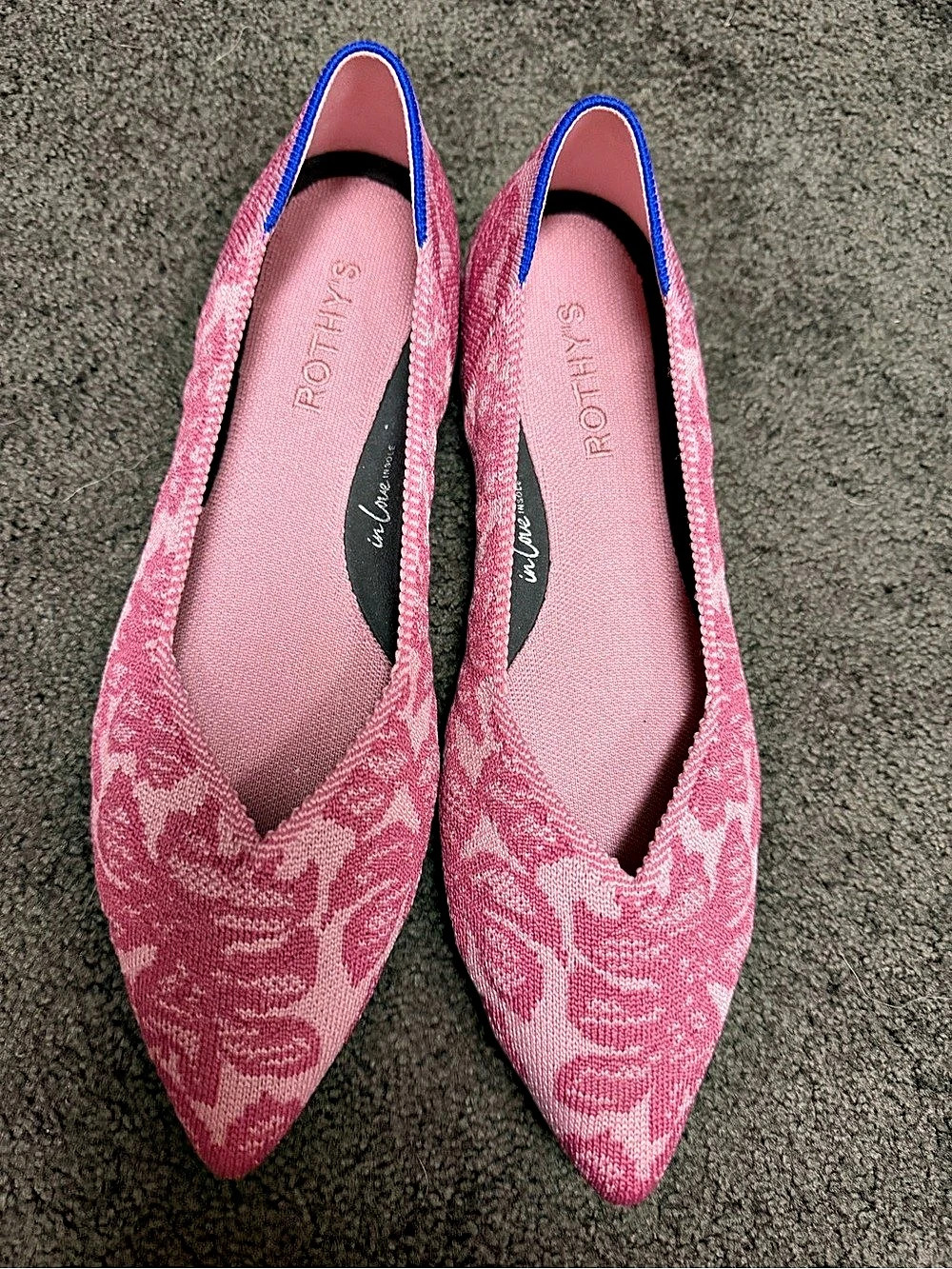 Rothy's Floral Pointed-Toe Flats in Pink Size US 8